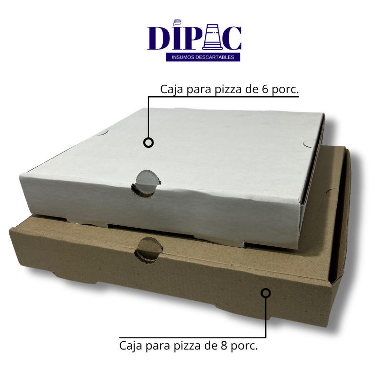 Caja Blanca para Pizza de 8 Porc. 32x32x4,5cm x 100u