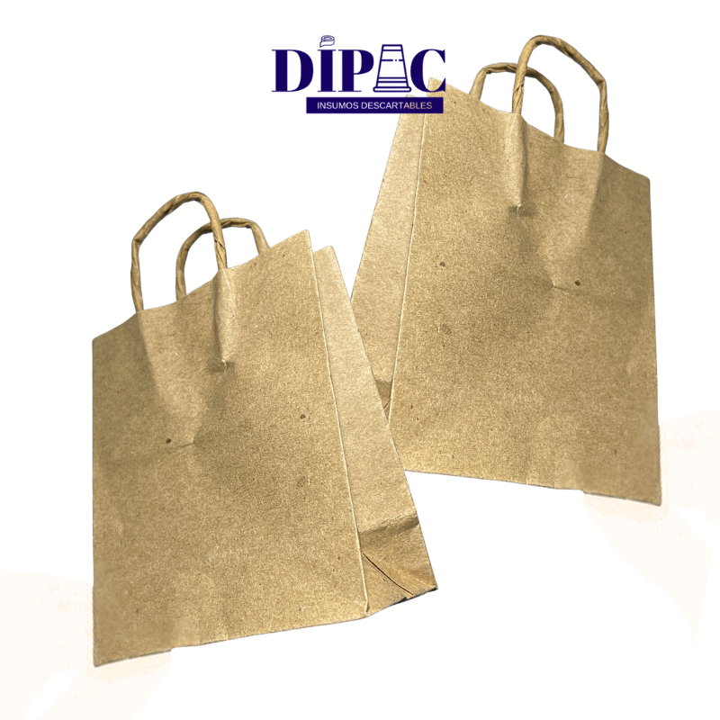 Bolsas de Papel de Color Kraft con Manija x 1u