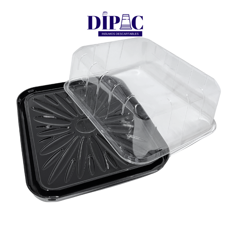 Tortera G45CT Rectangular Base Negra 26,4x22,4x9,1cm x 1u