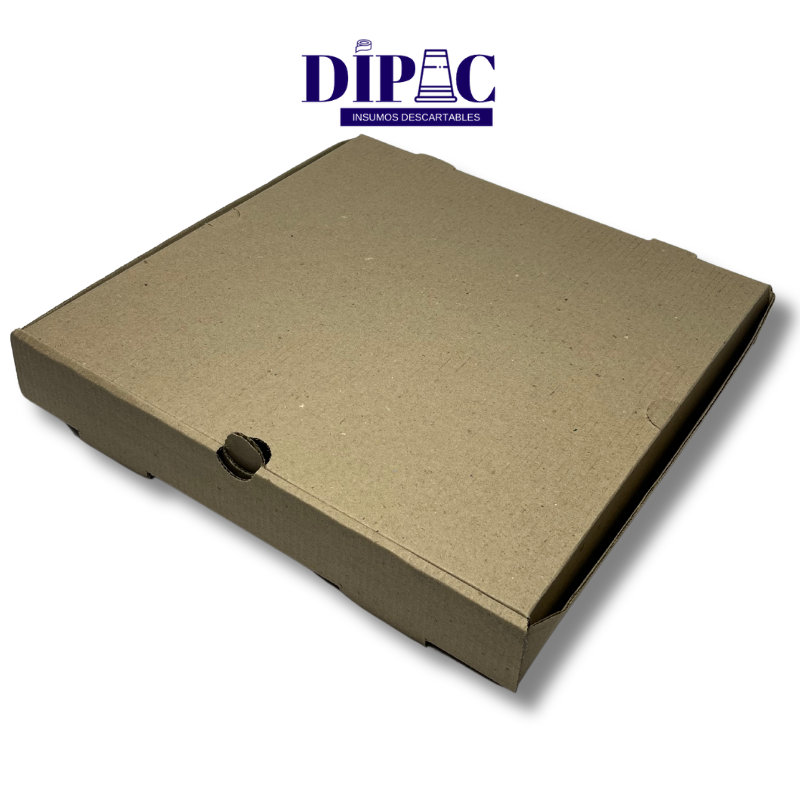 Caja Marrón para Pizza de 8 Porc. 32x32x4,5cm x 100u