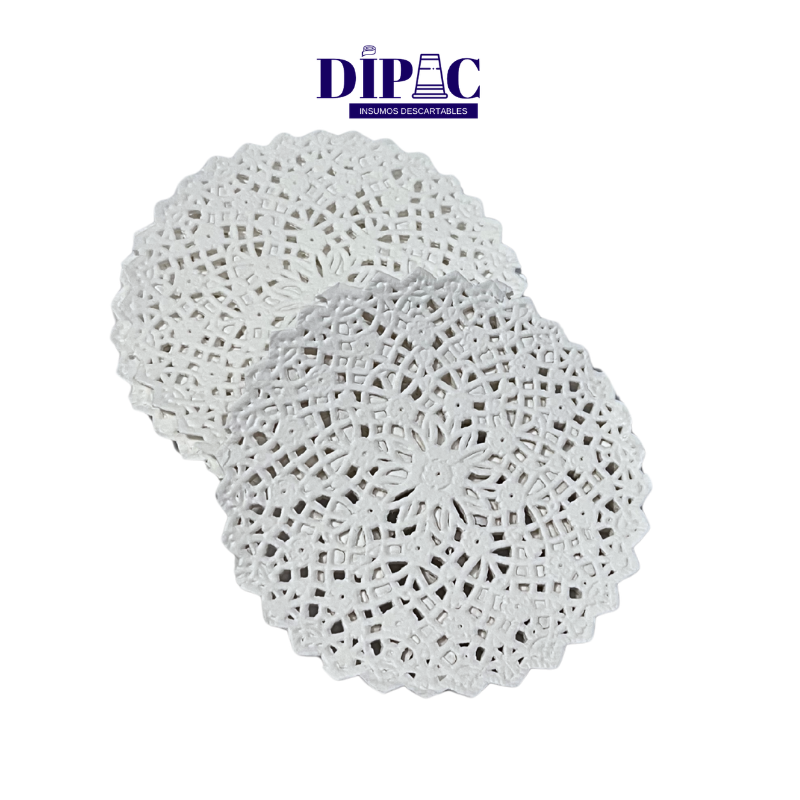 Blondas de Papel Calado Blanco Redondas x 100u