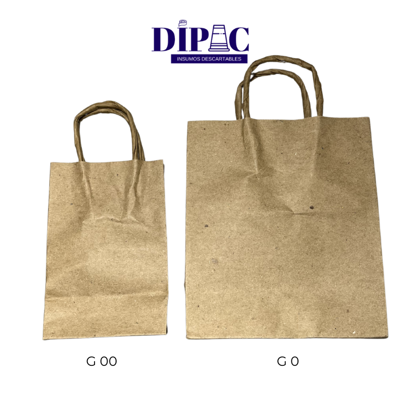Bolsas de Papel de Color Kraft con Manija x 1u