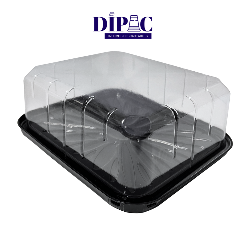 Tortera G45CT Rectangular Base Negra 26,4x22,4x9,1cm x 1u