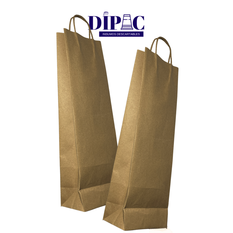 Bolsas de Papel de Color Kraft para 1 Botella x 1u