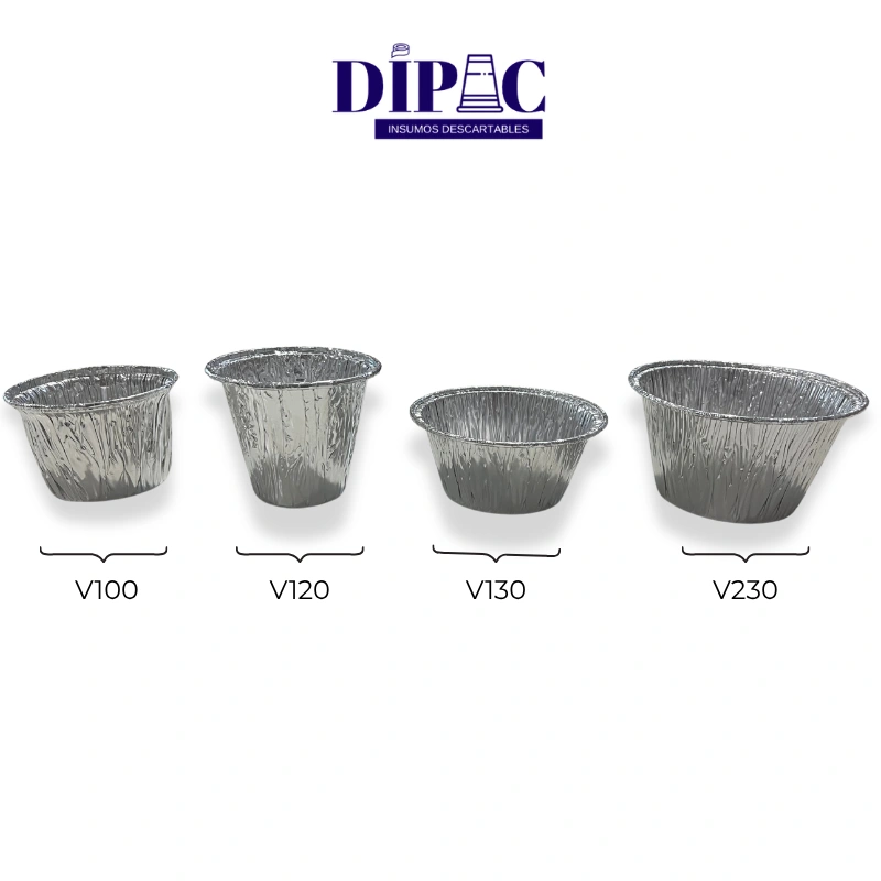 Flaneras - Vasos descartables de aluminio V130 x 100u
