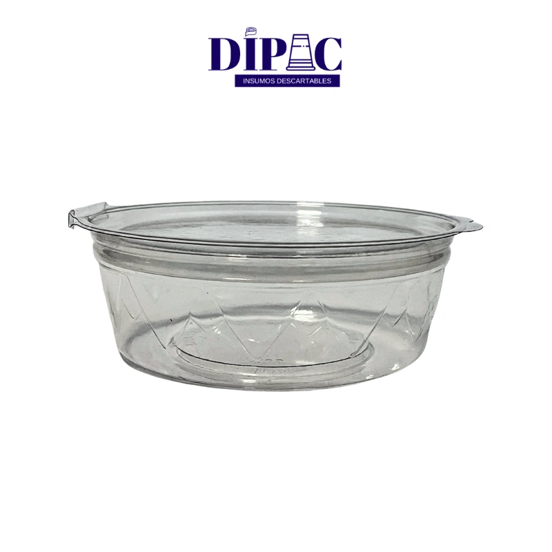 Potes con Tapa Bisagra ZAPLAST Transparentes (Diseño Lateral) x 100u