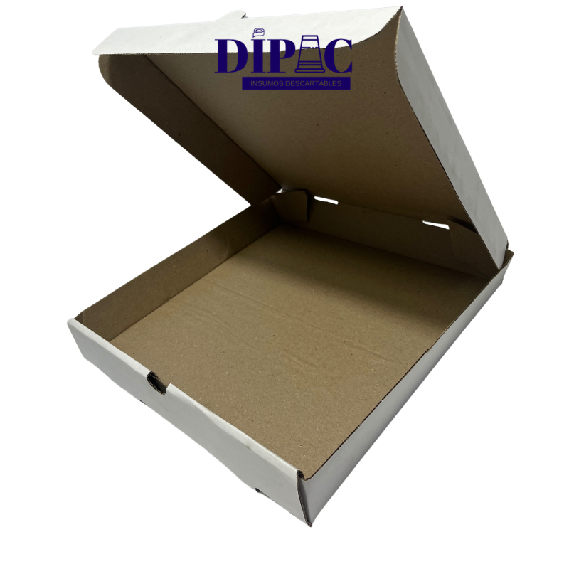 Caja Blanca para Pizza de 6 Porc. 28,5x28,5x4,5 cm x 100u