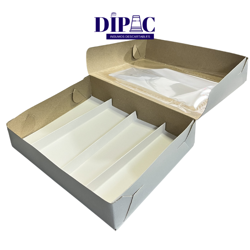 Caja con Visor con 4 Divisiones 22x18x5cm x 1u