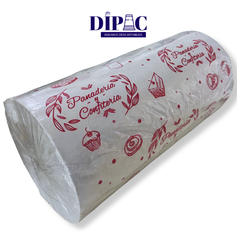 Bobina de Papel Sulfito Impresa para Panadería x Kg