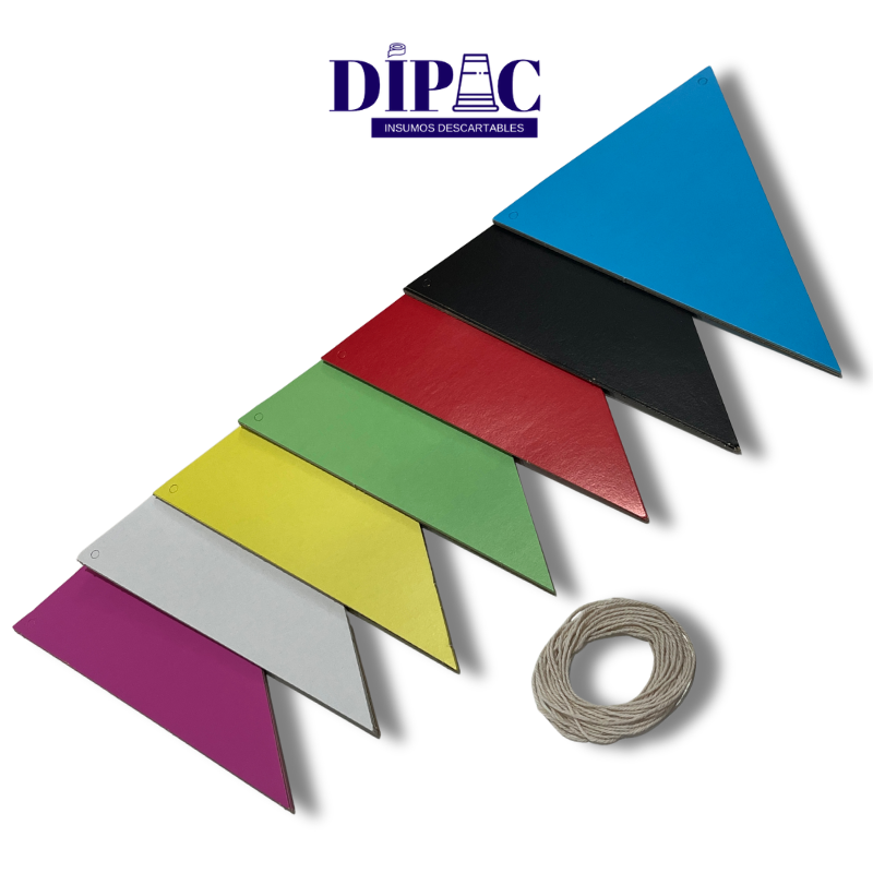 Banderines Triangulares de Color Liso x 1u