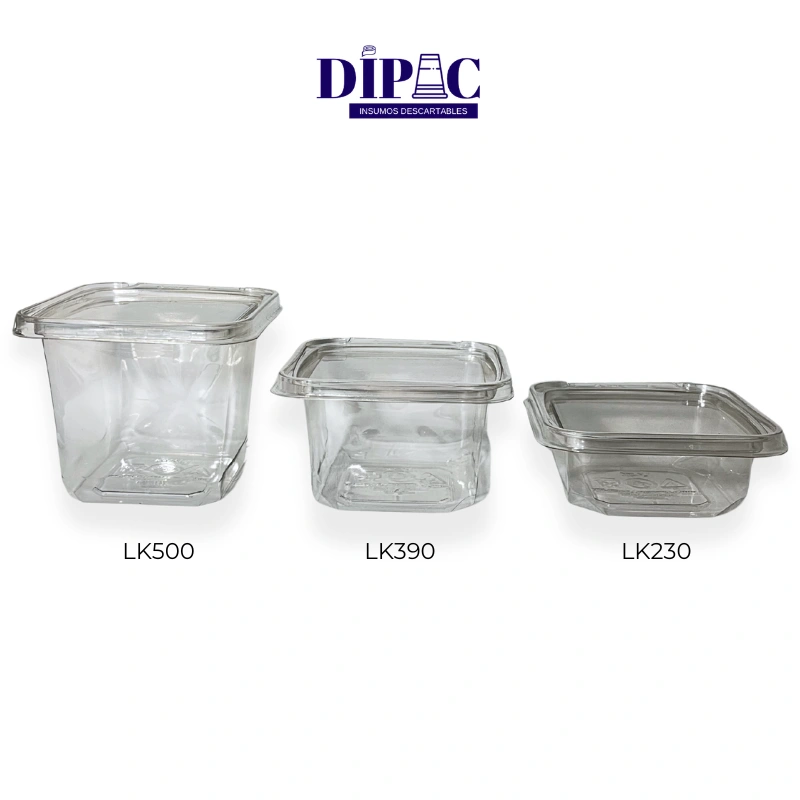 Potes Cuadrados Transparentes LK500 x 100u