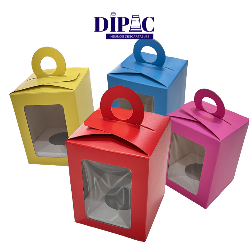 Caja Con Visor para 1 Huevo Chico  de Colores 8x8x10cm x 1u