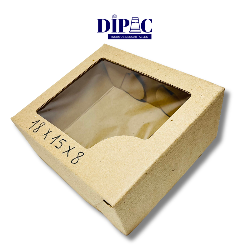 Caja con visor 18x15x8cm de Cartón Micro Reforzado x 1u