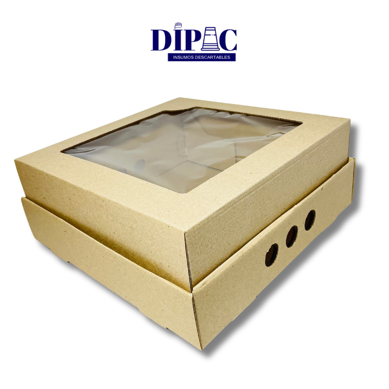 Caja con visor 30x30x12cm de Cartón Micro Reforzado x 1u