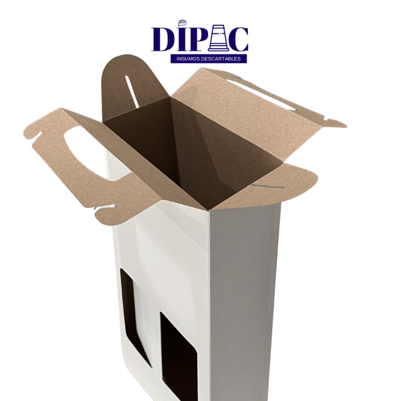 Caja con Visor para 2 Botellas 35x17x9cm X 1u