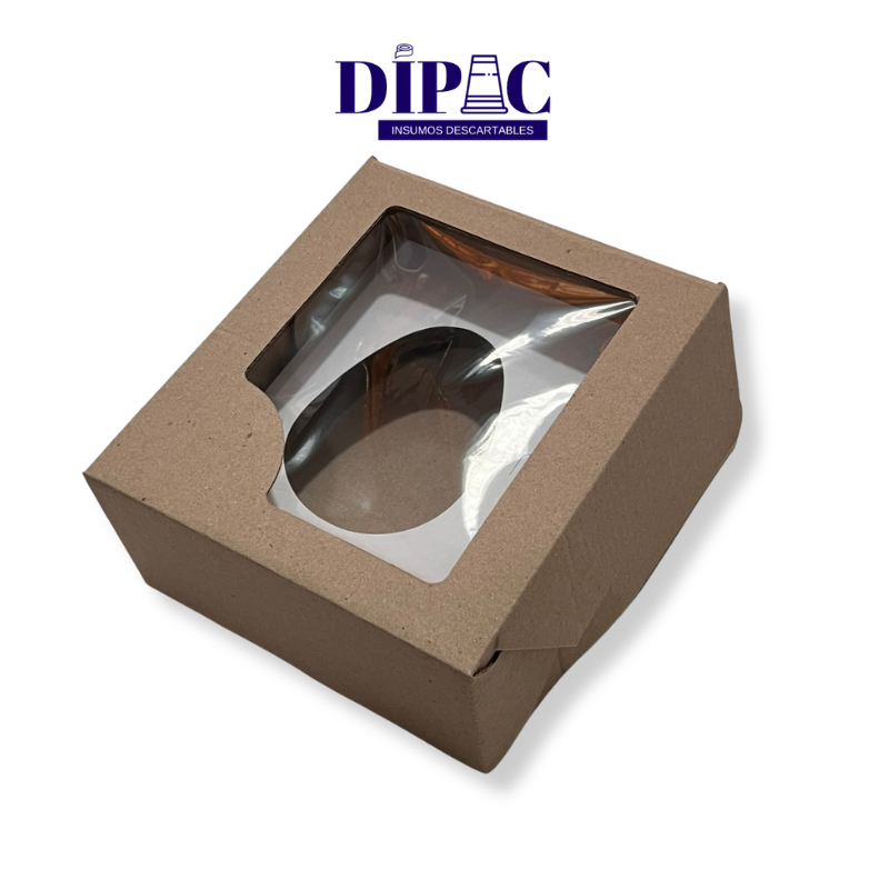 Caja con visor para MEDIO HUEVO Cartón Micro Reforzado x 1u