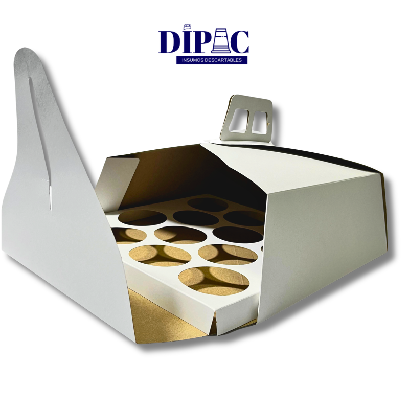 Caja Maletín para 12 Muffins 27x27x10cm x 1u