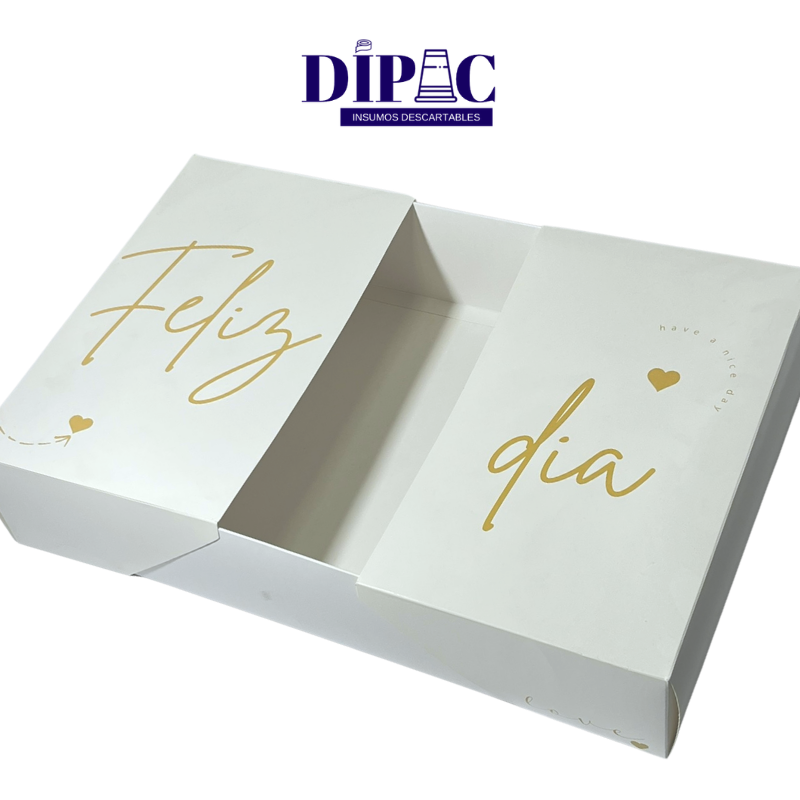 Caja - Mesa de cartulina impresa FELIZ DÍA 30,5x25,5x8cm x 1u