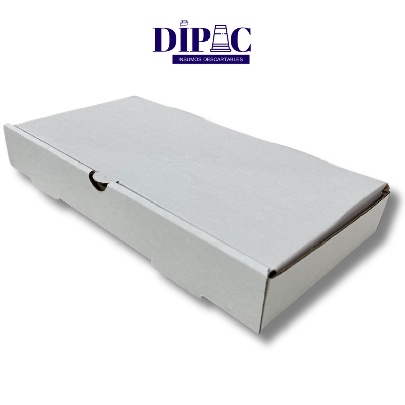 Caja Micro Blanca para 1/2 Pizza Grande 32x17,5x4,5cm x 100u