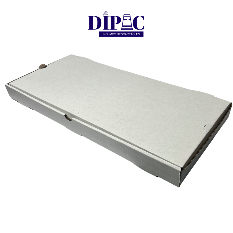 Caja Micro Blanca para Pizza de 12 porc. (parrilla) 25x55x4,5cm x 100u
