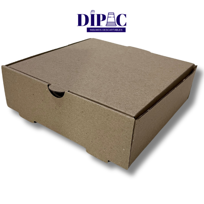 Caja Micro Marrón Delivery Chica 18,5x18,5x6,5cm x 100u