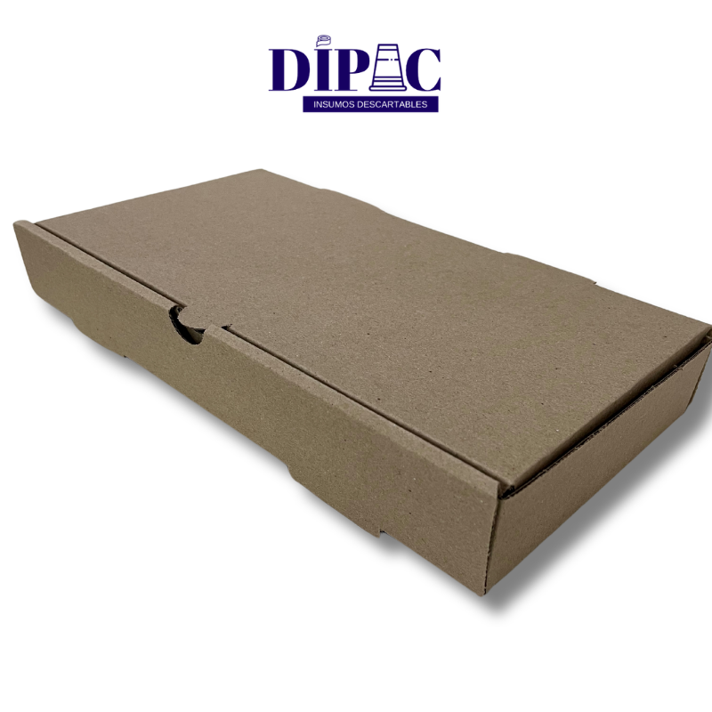 Caja Micro Marrón para 1/2 Pizza Grande 32x17,5x4,5cm x 100u