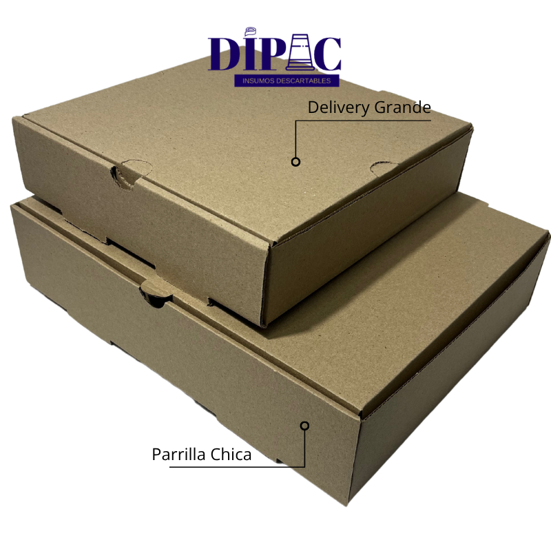 Caja Micro Marrón para Parrilla Chica 32x25x7,5cm x 100u