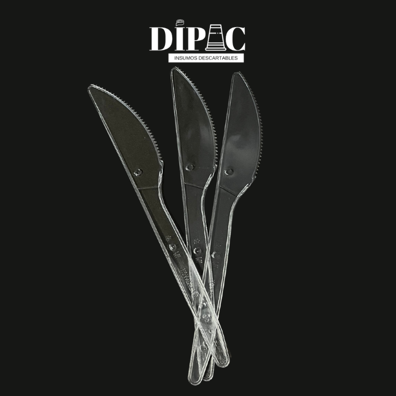 Cuchillos Descartables 16cm Cristal x 50u