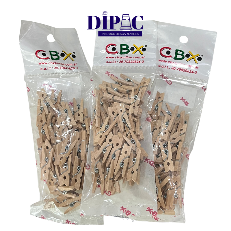 Mini Broches de Madera CBX x 50u