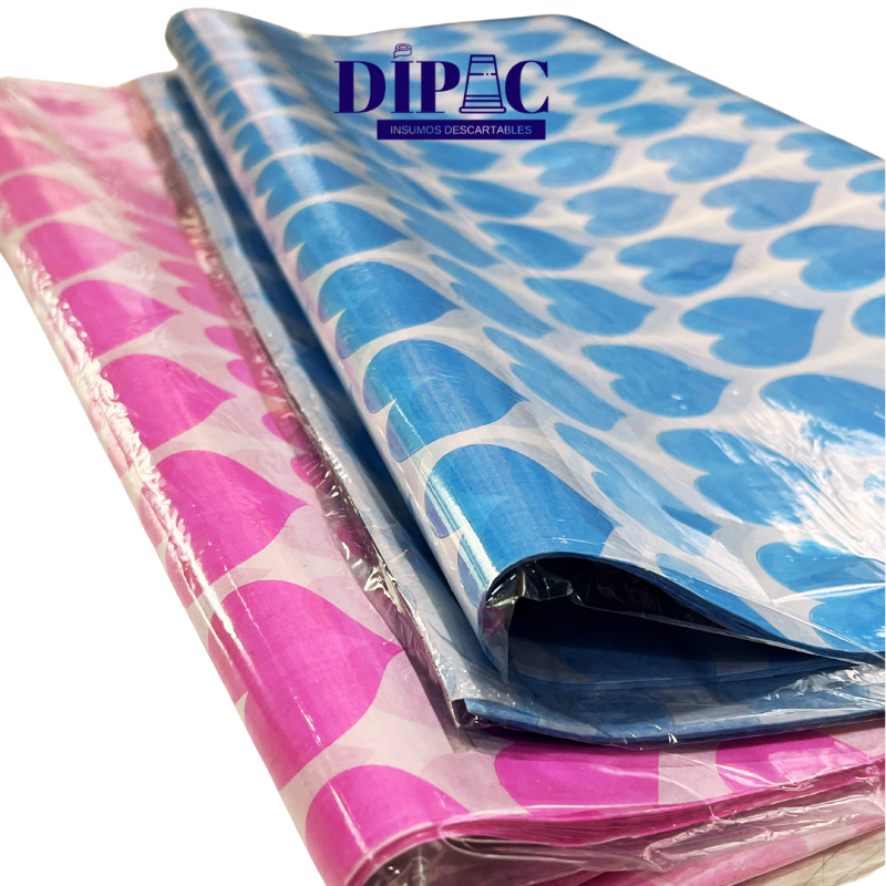 Papel Seda con Corazones 50x70cm x 25u