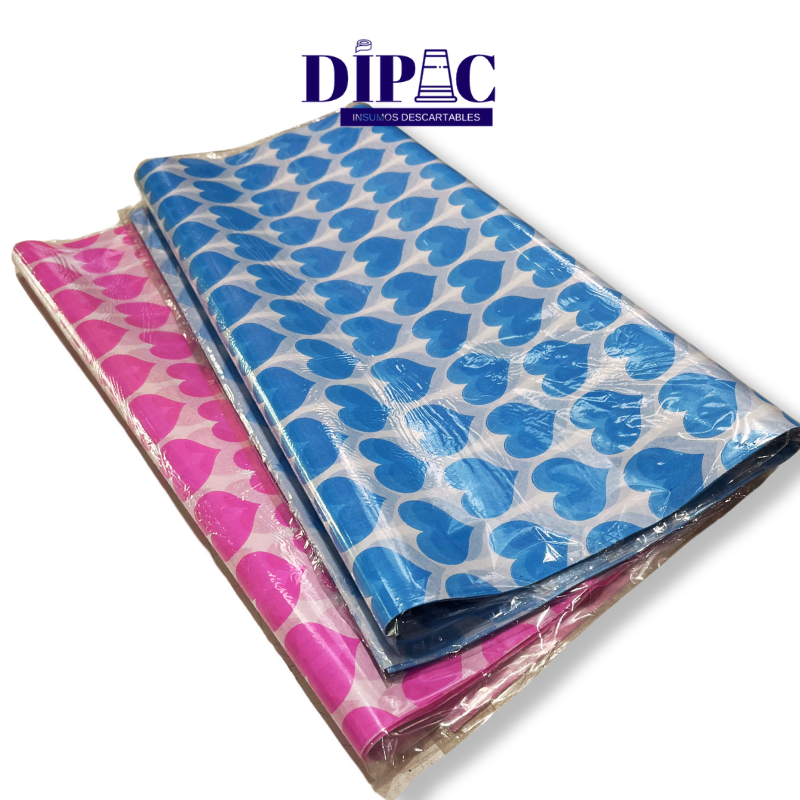 Papel Seda con Corazones 50x70cm x 25u