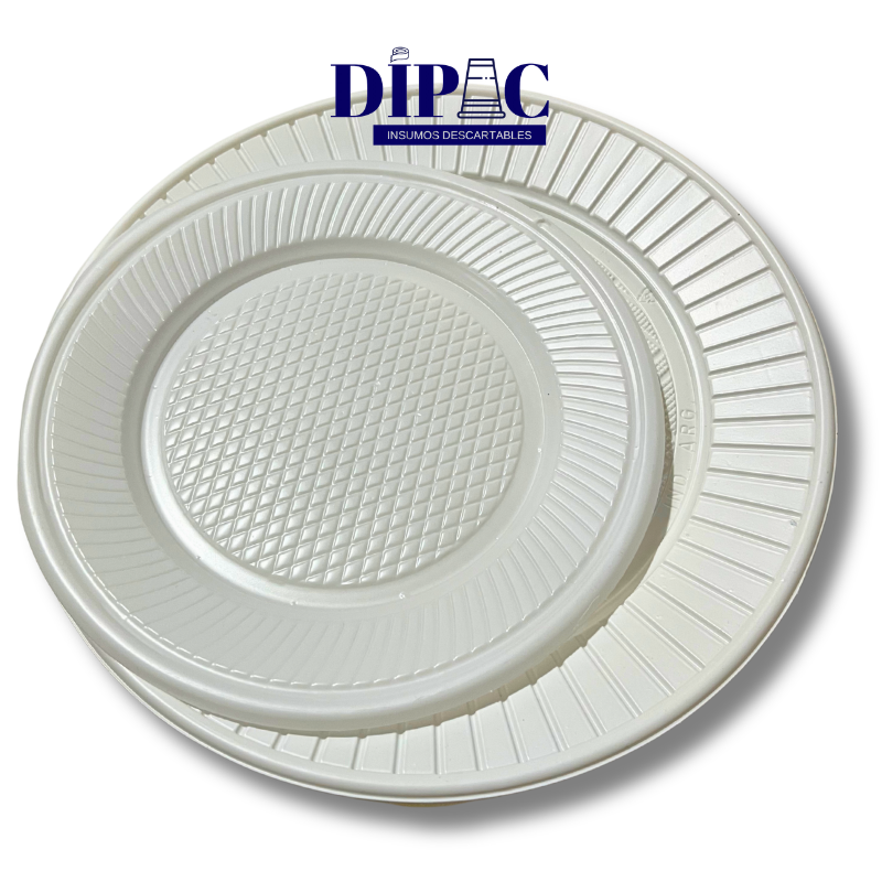 Platos Descartables Plásticos Blancos x 50u