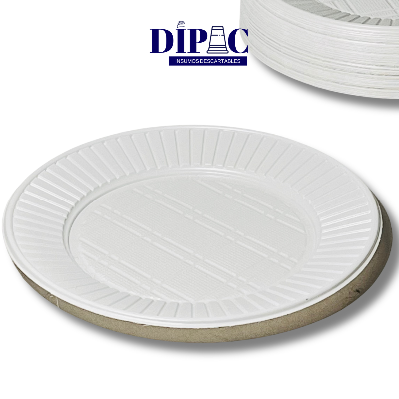 Platos Descartables Plásticos Blancos x 50u