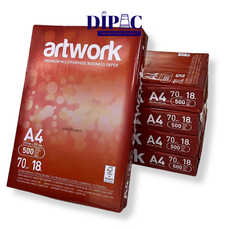 Resmas de papel A4 ARTWORK 70grs/m² x 500 Hojas
