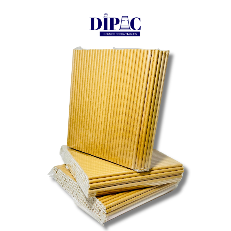 Sorbetes de Polipapel Bio Color MARRÓN LISO x 200u