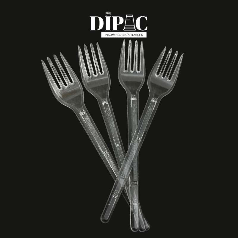 Tenedores Descartables 16cm Cristal x 50u