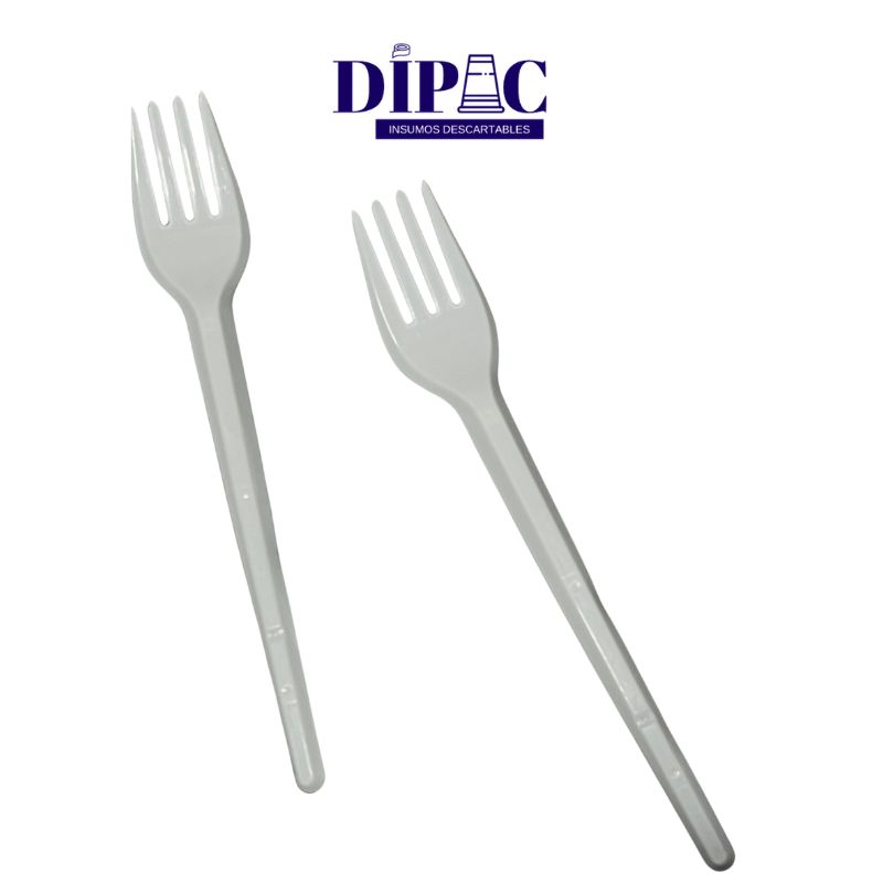 Tenedores Plásticos Descartables 16cm Blancos x 50u
