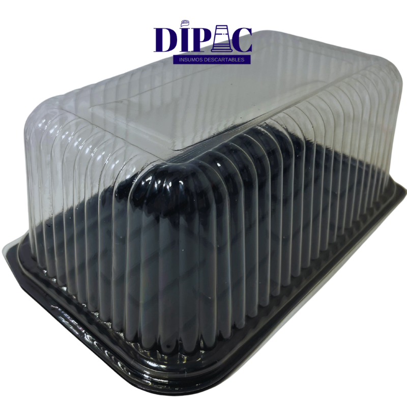 Tortera Descartable Rectangular con Base Negra T29 x 1u