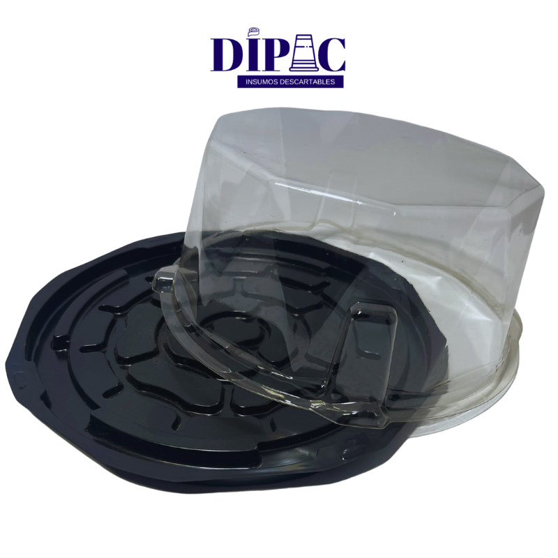 Tortera Descartable Redonda con Base Negra y Giro T22.8 x 1u