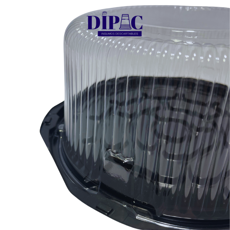 Tortera Descartable Redonda con Base Negra y Giro T28.110 x 1u