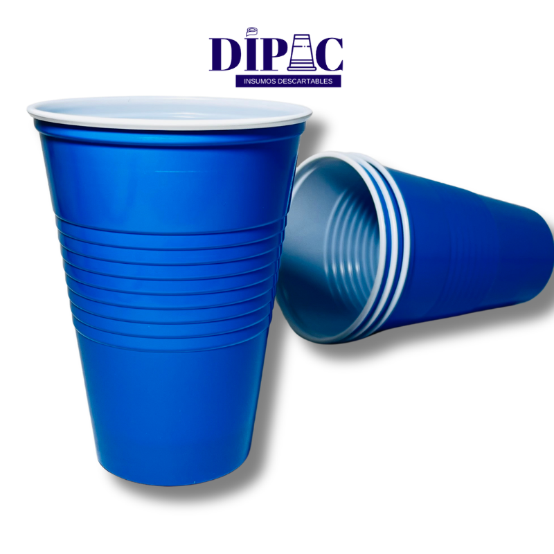 Vasos Plásticos Estilo Americano 500cc AZUL x 60u