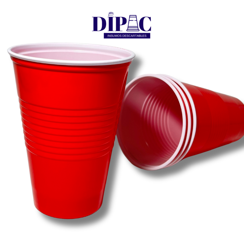 Vasos Plásticos Estilo Americano 500cc ROJOS x 60u